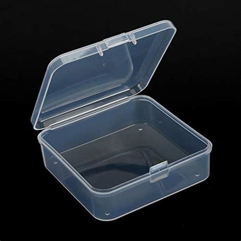 small steel empty hinged boxes|small clear plastic hinged boxes.